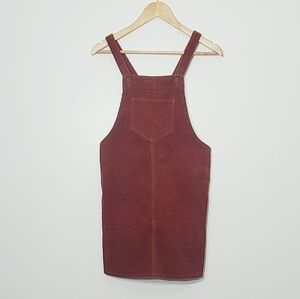 Twik Smokey Brown Corduroy Organic Cotton Pockets Mini Jumper Dress Size XSmall